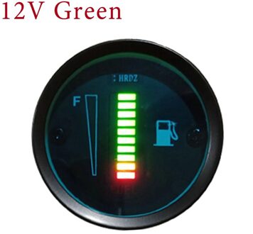 R-AUTO 1 Pcs Auto Fuel Gauge 52Mm * 28Mm 12V 24V Brandstof Niveau Meter Gauge Brandstof niveau Sensor Auto Universeel Auto Accessoires 12V groen