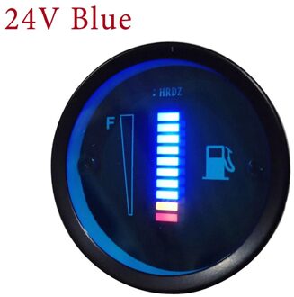 R-AUTO 1 Pcs Auto Fuel Gauge 52Mm * 28Mm 12V 24V Brandstof Niveau Meter Gauge Brandstof niveau Sensor Auto Universeel Auto Accessoires 24V blauw