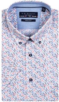 R.b. boston casual hemd korte mouw korte mouw shirt regular fit 316670/332 Roze - L