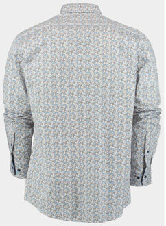 R.b. boston casual hemd lange mouw regular fit cotton 427670/306 - maat XL Bruin