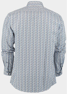 R.b. boston casual hemd lange mouw regular fit cotton 427670/324 - maat L Blauw
