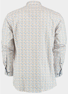 R.b. boston casual hemd lange mouw regular fit cotton 427670/606 Bruin - XXL