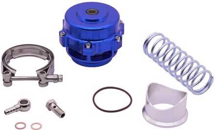 R-EP Unversal Blow Off Valve Bov 50Mm 6PSI + 18PSI Dual Voorjaar Systeem Cnc Aluminium Met V-Band klem Blauw