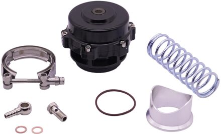 R-EP Unversal Blow Off Valve Bov 50Mm 6PSI + 18PSI Dual Voorjaar Systeem Cnc Aluminium Met V-Band klem zwart