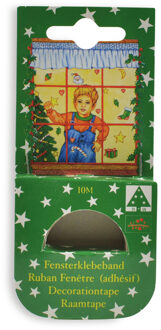 R+W Raamtape - op rol - wit - 10 meter - plakband raamversiering/raamdecoratie