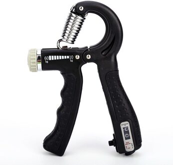 R-Vorm Verstelbare Telbare Handgreep Oefening Strengthener Wrist Gripper Apparatuur Lente Vingerknelbeveiliging Carpaal Expander zwart