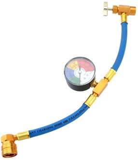 R134A Airconditioning Koelmiddel Opladen Slang Met Manometer Voor Auto (1/2 Draad Voor Amerikaanse En Europa)