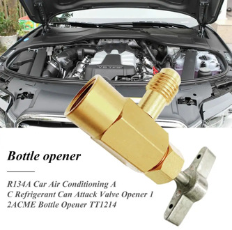 R134a Car Air Conditioning AC Refrigerant Refrigerant Bottle Opener Adapter Can Close Valve Opener 1/2 ACME Bottle Opener TT1214