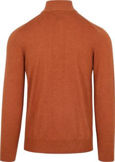 R2 Half Zip Trui Merino Wol Brique Oranje - S,XXL