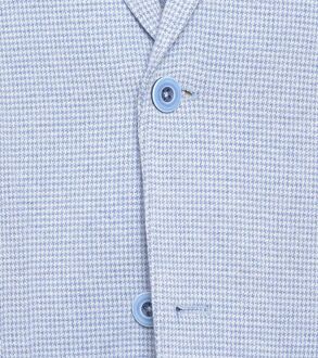 R2 Halflined Colbert Print Lichtblauw - 56