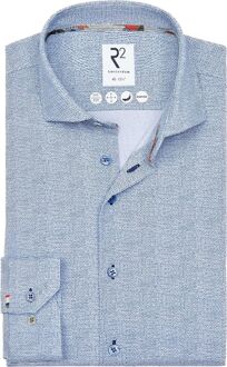 R2 Japanese Knitted Overhemd Print Blauw - 42