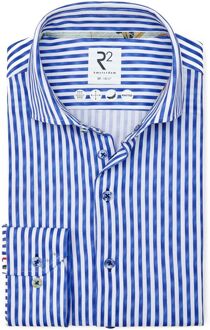 R2 Japanese Knitted Overhemd Streep Blauw - 38,39