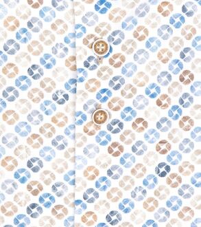 R2 Knitted Knitted Overhemd Beige Blauw - 44,45