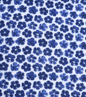R2 Knitted Piqué Overhemd Bloemen Blauw