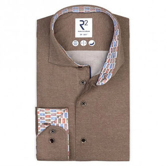 R2 overhemd 122.wsp.037-41 - maat 46 (XXL) Bruin