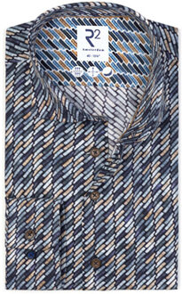 R2 overhemd 126.wsp.033-navy - maat 37 (S) Veelkleurig