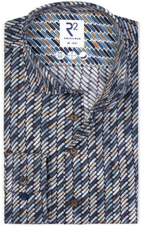 R2 overhemd 126.wsp.033-navy - maat 38 (S) Veelkleurig