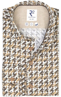 R2 overhemd 126.wsp.035-brown - maat 38 (S) Veelkleurig