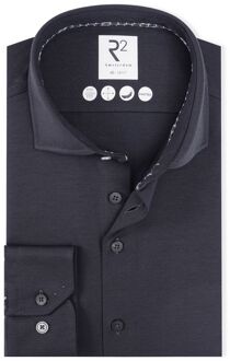 R2 Overhemd Dobby Knitted Antraciet Grijs - 38,41
