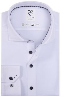 R2 Overhemd Dobby Knitted Wit - 38