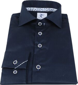 R2 Overhemd Extra Lange Mouwen Donkerblauw - 37,38,39,40,41,42,44,45,46,47,48