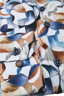 R2 Overhemd Extra Lange Mouwen Print Multicolor Multicolour - 39,40,42