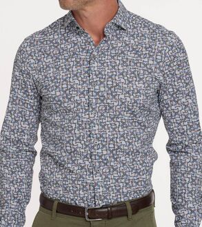 R2 Overhemd Knitted Print Multicolour - 38