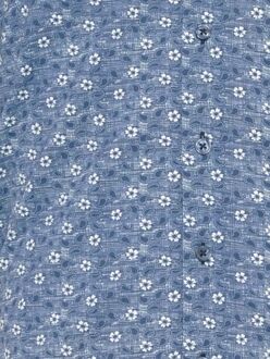 R2 Overhemd Korte Mouwen Print Donkerblauw