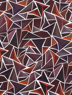 R2 Overhemd Poplin Triangle Print Bordeaux - 38,39,40,41,42,45