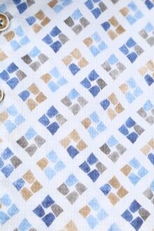 R2 Overhemd Print Blauw Groen - 42