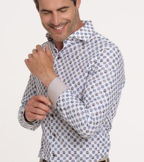 R2 Overhemd Print Blauw