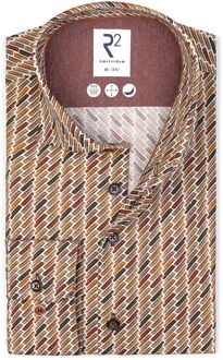 R2 Overhemd Sofa Print Brique Bruin - 41,45