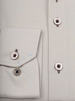 R2 Overhemd Technical Knitted Dobby Beige - 38,39,40,41,42,43,45