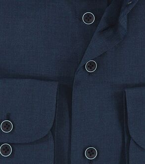 R2 Overhemd Wol Donkerblauw - 37,38,39,40,41,42,43,44,45,46,47,48