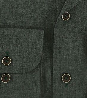 R2 Overhemd Wol Donkergroen - 37,38,39,40,41,42,43,44,45,46,47