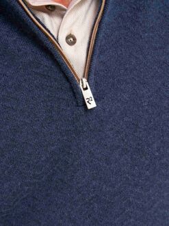 R2 Pullover Halfzip Weave Structure Navy Donkerblauw - L,M
