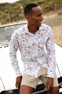 R2 Shirt Linen/Cotton Flower Print Multicolour - XL,XXL