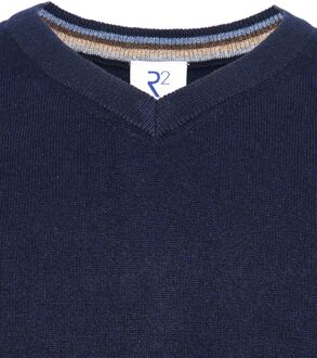 R2 Trui V-Hals Merinowol Navy Donkerblauw - 3XL,XL