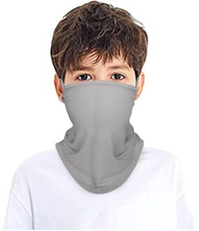 # R25 Kinderen Bandana Neck Gaiter Buis Hoofddeksels Voor Jongens En Meisjes Gezicht Sjaal Outdoor Kids Fietsen Winddicht Wandelen sjaals grijs