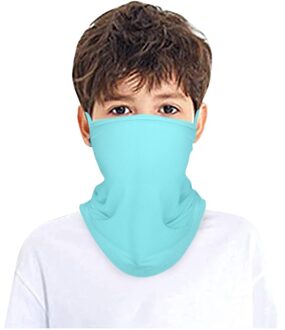 # R25 Kinderen Bandana Neck Gaiter Buis Hoofddeksels Voor Jongens En Meisjes Gezicht Sjaal Outdoor Kids Fietsen Winddicht Wandelen sjaals lucht blauw