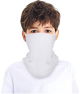 # R25 Kinderen Bandana Neck Gaiter Buis Hoofddeksels Voor Jongens En Meisjes Gezicht Sjaal Outdoor Kids Fietsen Winddicht Wandelen sjaals wit