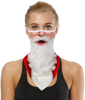# R30 1Pc Kerst Gezicht Sjaal Kerstman Print Naadloze Oorhaak Sport Sjaal Hals Tube Face Wandelen Sjaals Rijden gezicht Cover