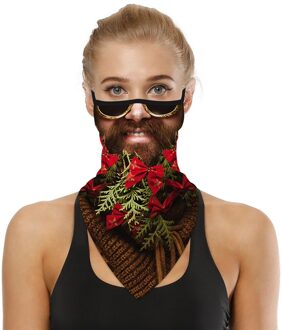 # R30 1Pc Kerst Gezicht Sjaal Kerstman Print Naadloze Oorhaak Sport Sjaal Hals Tube Face Wandelen Sjaals Rijden gezicht Cover