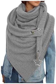 # R40 Sjaals Vrouwen Soild Button Soft Wrap Sjaals Hoofd Gezicht Halsbeenkap Outdoor Print Sjaal Gezicht Cover Sjaals foulard grijs