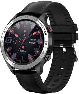 R5 Smart Horloge Sport Horloge Man Vrouwen Druk Screen Bediening Waterdichte Bluetooth Fitness Horloge, 1.3 Inch zwart