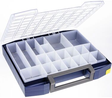 raaco assortimentsdoos Boxxser 80 8x8 met 20 inzetbakjes 134989 Blauw