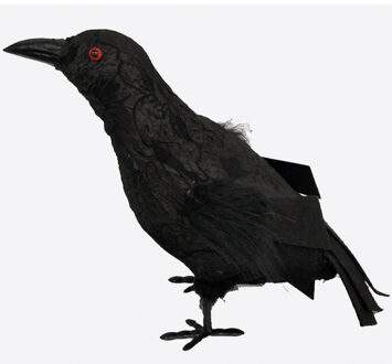 Raaf/kraai - zwart - Halloween decoratie dieren - 20 cm - Feestdecoratievoorwerp