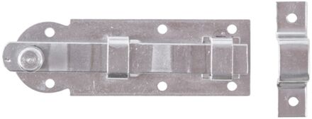 Raamgrendel Recht + Bevestigd Tegenstuk Rvs 80mm