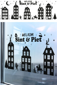 Raamstickers Sint en Piet 150cm