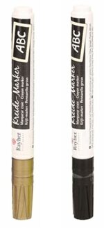 Raamstift setje zwart en goud - Hobby viltstiften Multikleur